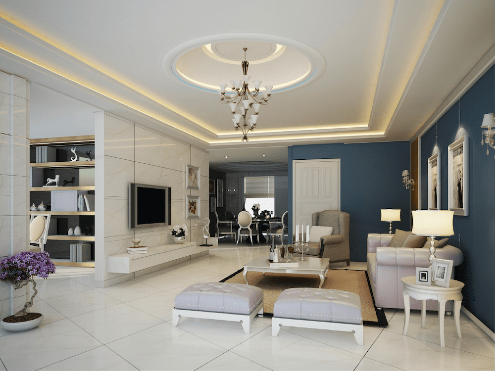 Trần nhà đẹp với thiết kế phào chỉ nhựa